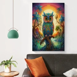Hibou Peinture sur toile sans cadre, impressions posters art mural pour déco maison chambre bureau