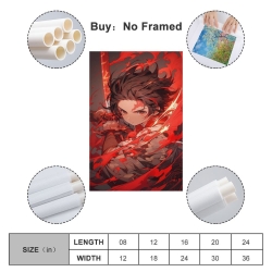 Tueur de démons: Demon Slayer Peinture sur toile sans cadre, impressions posters art mural pour déco maison chambre bureau