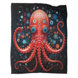 Mythe de l'horreur Cthulhu Plaid en Polaire Imprimé 3D Couverture Douce Confortable pour Canapé Lit Bureau