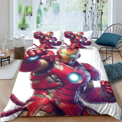 Avengers Iron Man Housse de Couette Imprimée 3D Douce 3 Pièces Literie Garçons Filles