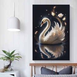 Cygne Peinture sur toile sans cadre, impressions posters art mural pour déco maison chambre bureau