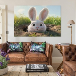 Lapin Petit lapin Peinture sur toile sans cadre, impressions posters art mural pour déco maison chambre bureau