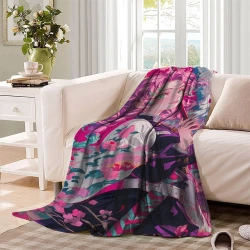 Tueur de démons: Demon Slayer Plaid en Polaire Imprimé 3D Couverture Douce Confortable pour Canapé Lit Bureau