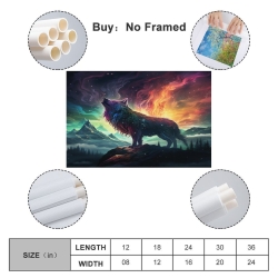 Loup Peinture sur toile sans cadre, impressions posters art mural pour déco maison chambre bureau