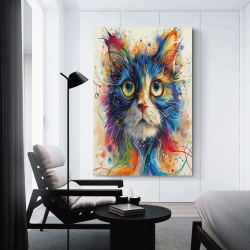 Chat Peinture sur toile sans cadre, impressions posters art mural pour déco maison chambre bureau