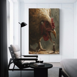 Coq Peinture sur toile sans cadre, impressions posters art mural pour déco maison chambre bureau