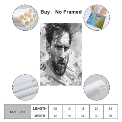 Lionel Messi Peinture sur toile sans cadre, impressions posters art mural pour déco maison chambre bureau
