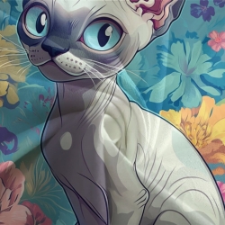 Chat sphynx Housse de Couette Imprimée 3D Douce 3 Pièces Literie Garçons Filles
