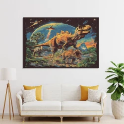 Dinosaure Peinture sur toile sans cadre, impressions posters art mural pour déco maison chambre bureau