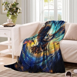 Hibou Plaid en Polaire Imprimé 3D Couverture Douce Confortable pour Canapé Lit Bureau