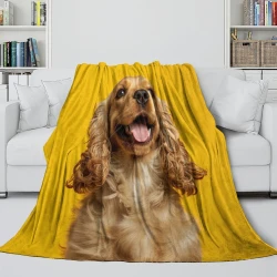Golden Retriever Plaid en Polaire Imprimé 3D Couverture Douce Confortable pour Canapé Lit Bureau