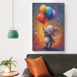 Éléphant Peinture sur toile sans cadre, impressions posters art mural pour déco maison chambre bureau