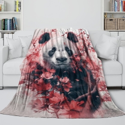 Giant Panda Plaid en Polaire Imprimé 3D Couverture Douce Confortable pour Canapé Lit Bureau