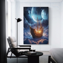 Voilier Peinture sur toile sans cadre, impressions posters art mural pour déco maison chambre bureau