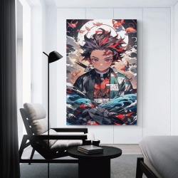 Tueur de démons: Demon Slayer Peinture sur toile sans cadre, impressions posters art mural pour déco maison chambre bureau