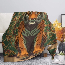 Tigre Plaid en Polaire Imprimé 3D Couverture Douce Confortable pour Canapé Lit Bureau