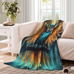 Hibou Plaid en Polaire Imprimé 3D Couverture Douce Confortable pour Canapé Lit Bureau