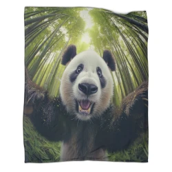 Panda Plaid en Polaire Imprimé 3D Couverture Douce Confortable pour Canapé Lit Bureau