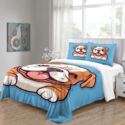 Bouledogue français Housse de Couette Imprimée 3D Douce 3 Pièces Literie Garçons Filles