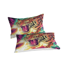 Tigre Housse de Couette Imprimée 3D Douce 3 Pièces Literie Garçons Filles