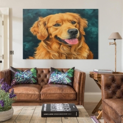 Golden Retriever Peinture sur toile sans cadre, impressions posters art mural pour déco maison chambre bureau