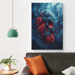 Crâne Peinture sur toile sans cadre, impressions posters art mural pour déco maison chambre bureau