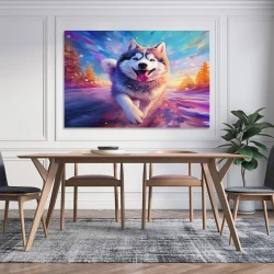 Husky Peinture sur toile sans cadre, impressions posters art mural pour déco maison chambre bureau