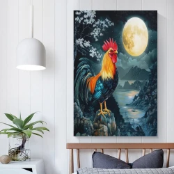 Coq Peinture sur toile sans cadre, impressions posters art mural pour déco maison chambre bureau