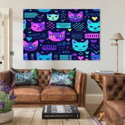 Chat Peinture sur toile sans cadre, impressions posters art mural pour déco maison chambre bureau