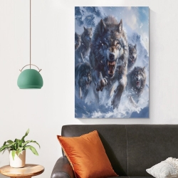 Loup Peinture sur toile sans cadre, impressions posters art mural pour déco maison chambre bureau