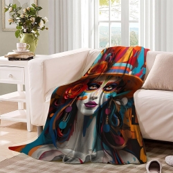 Abstract Art Women 3D Printed Fleece Throw Blanket Soft Cozy Blanket for Couch Sofa Bed Office