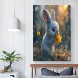 Lapin Petit lapin Peinture sur toile sans cadre, impressions posters art mural pour déco maison chambre bureau