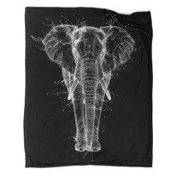 Éléphant Plaid en Polaire Imprimé 3D Couverture Douce Confortable pour Canapé Lit Bureau