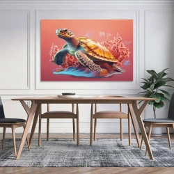 Tortue de mer Peinture sur toile sans cadre, impressions posters art mural pour déco maison chambre bureau