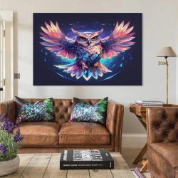 Hibou Peinture sur toile sans cadre, impressions posters art mural pour déco maison chambre bureau