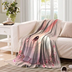Lapin Petit lapin Plaid en Polaire Imprimé 3D Couverture Douce Confortable pour Canapé Lit Bureau
