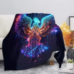 Aigle Plaid en Polaire Imprimé 3D Couverture Douce Confortable pour Canapé Lit Bureau