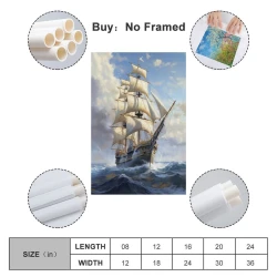 Segelboot Unrahmtes Leinwandbild, Wandkunst-Poster-Drucke für Zuhause, Schlafzimmer, Büro Dekoration