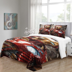 Avengers Iron Man Housse de Couette Imprimée 3D Douce 3 Pièces Literie Garçons Filles