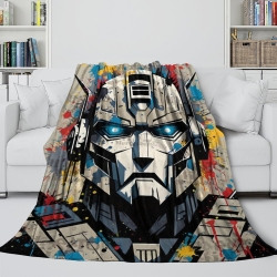 Transformers Optimus Prime Plaid en Polaire Imprimé 3D Couverture Douce Confortable pour Canapé Lit Bureau