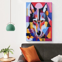 Loup Peinture sur toile sans cadre, impressions posters art mural pour déco maison chambre bureau