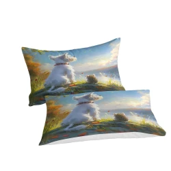 Yorkshire Terrier Housse de Couette Imprimée 3D Douce 3 Pièces Literie Garçons Filles
