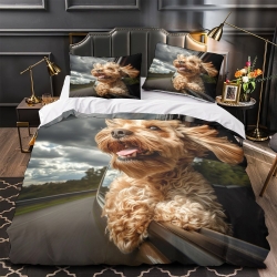 Shih Tzu 3D Gedruckter Bettbezug Weiche 3-teilige Bettwäsche für Jungen Mädchen