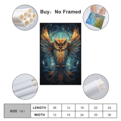 Hibou Peinture sur toile sans cadre, impressions posters art mural pour déco maison chambre bureau