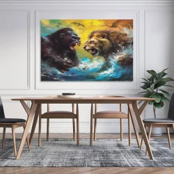 Leone Pittura su tela senza cornice, stampe di poster arte murale per arredo casa camera ufficio