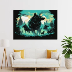 Loup Peinture sur toile sans cadre, impressions posters art mural pour déco maison chambre bureau