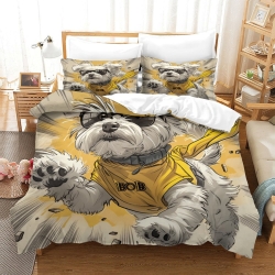 Bichon maltais Housse de Couette Imprimée 3D Douce 3 Pièces Literie Garçons Filles