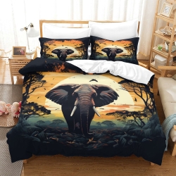 Éléphant Housse de Couette Imprimée 3D Douce 3 Pièces Literie Garçons Filles