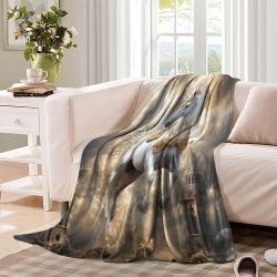 Cheval Plaid en Polaire Imprimé 3D Couverture Douce Confortable pour Canapé Lit Bureau