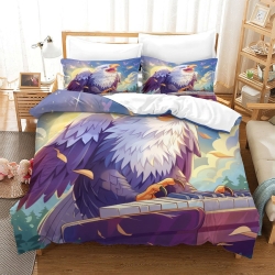 Aigle Housse de Couette Imprimée 3D Douce 3 Pièces Literie Garçons Filles